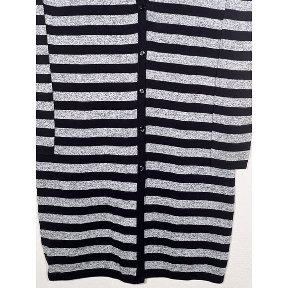 J. Jill Wearever Collection Striped Button-Front Cardigan Sweater XS Black Gray - Picture 8 of 11